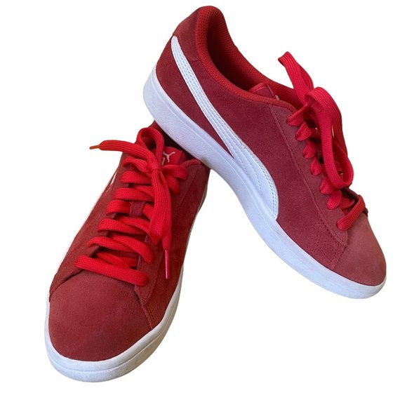 Puma Other - Puma Red Suede Sneakers Size 4.5